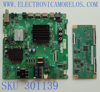 KIT DE TARJETAS PARA TV HISENSE / MAIN FUENTE 280868 / RSAG7.820.9221/ROH / 280867 / HU58A6109FWR / T-CON STCON575G / CCPD-TC575-009 V1.0 / STCON575GS5011 / PANEL HD580X1U92-TAL1/S0/GM/CKD3A/ROH / MODELO 58R6E3 58A6109FUWR